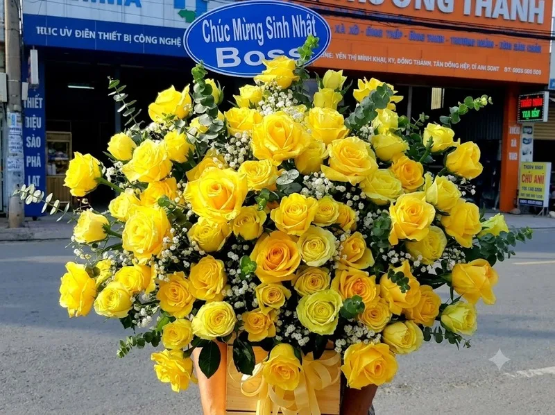 Hoa hồng vàng phù hợp sinh nhật, tốt nghiệp, cảm ơn và khai trương.